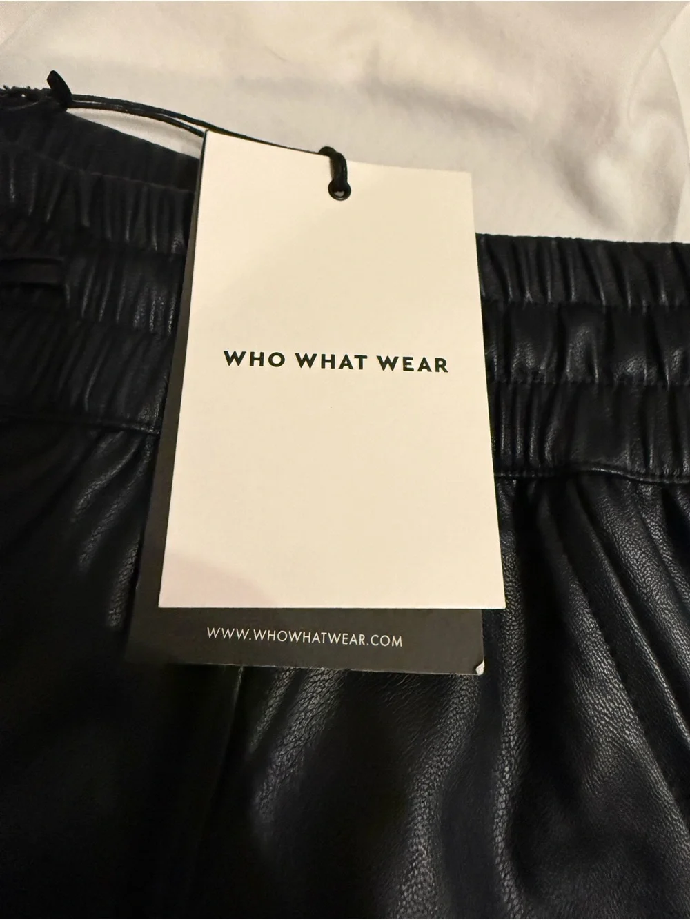 WHO WHAT WEAR Women’s faux leather wide-leg pants, size M, Black. NWT